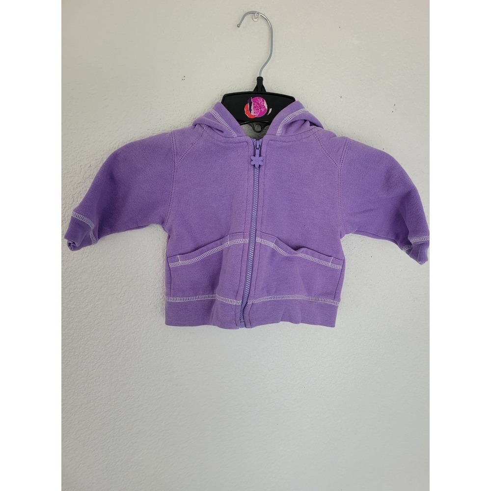 All Mine Baby Girl Purple Zip Up Hoodie Flower Zipper 6-9 M Cotton Vintage #10